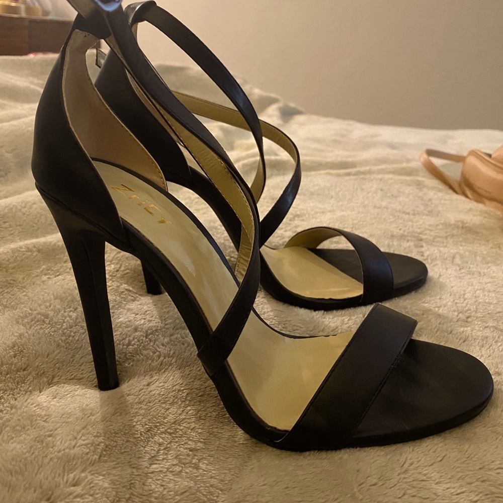 Strapped Black Heels
